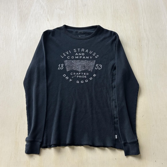 Levi's Other - Y2K Levi's Shirt Mens Medium Black Long Sleeve Thermal Waffle Knit Crew Tee